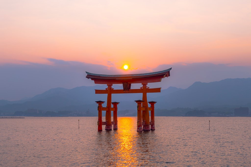 Miyajima is a small island of Hiroshima in Japan. It is most famous for its giant torii gate, which at high tide seems to float on the water